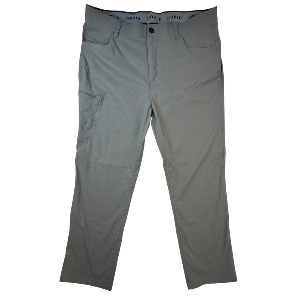 Orvis Mens Gray Tech Hiking Outdoor Pants 40x32 Straight Leg lightweight utility